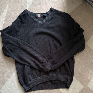 Vintage Arrow Gray V-Neck Chunky Sweater Size Medium